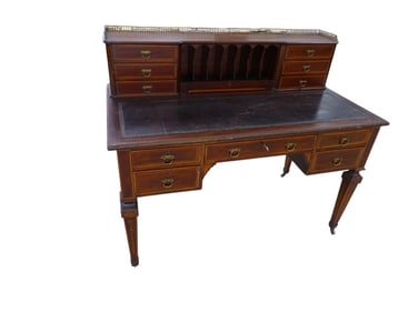 Antique Edwardian Mahogany Inlaid Writing Desk