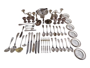 Lot of Vintage Silver & Plate Tablewares