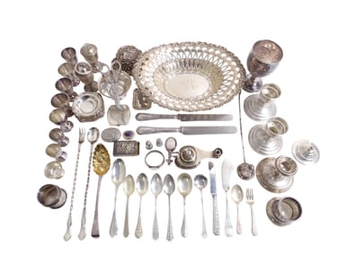 Lot of Vintage Silver & Plate Tablewares