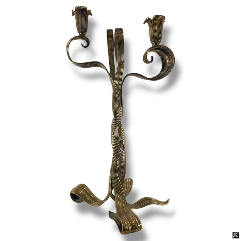 Chapman Art Nouveau Style Brass Candelabra (1 of 3)