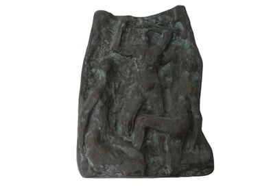 Ernst Oldenburg Bronze "Relief with Three People"