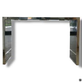 Stainless Slat Modernist Console Hall Table