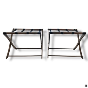 2 Folding Wood Luggage Racks