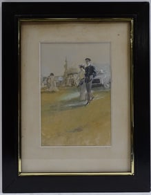Early 20th C French Watercolor Illustration
