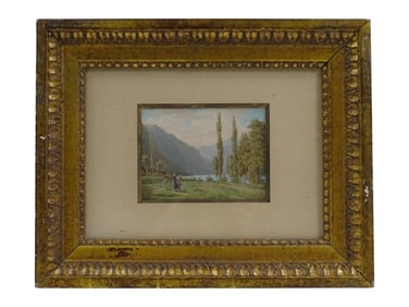 Hedwig Calmelet Watercolor "Mountain Landscape"