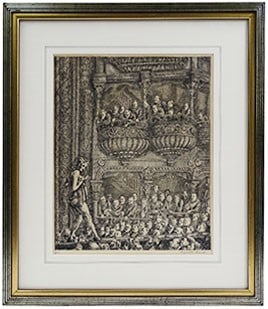 Reginald Marsh Etching "Gaiety Burlesk": Reginald Marsh Etching "Gaiety Burlesk". Signed in margin pencil lower right and #1 in lower left. Toning or in good condition consistent with age. Framed and under glass. Measures 12" x 10" (sight),