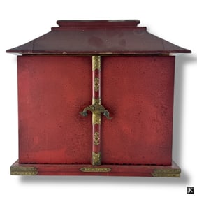 Antique Japanese Hina Dolls in Wood Case
