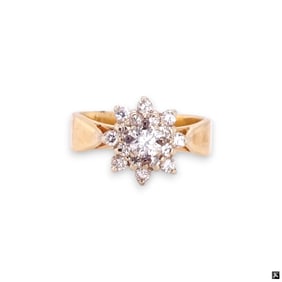 0.75ct 14K Cluster Ring