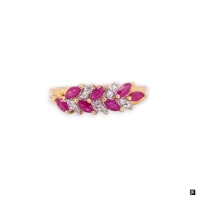 14K Ruby And Diamond Ring