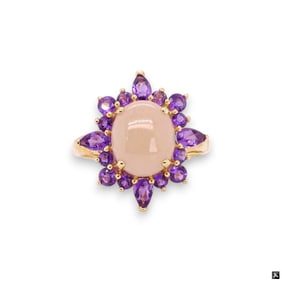 14K Multi Gem Stone Ring, Moonstone