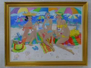 Dan Poole Oil/Canvas "Day at the Beach"
