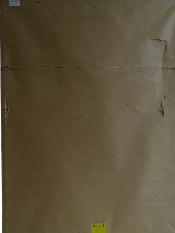 Ivald Granato Mixed Media on Paper Standing Figure: Ivald Granato, Brazilian (born 1949) Mixed Media on Paper, Abstract Standing Figure, Signed Lower Center. Blindstamp lower right. Measures 27-1/2 x 20" W, frame measures 33-3/8" H x 25-1/2" W. Conditi