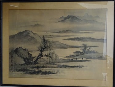 Huang Junbi Collotype "Willow Pond in Spring"