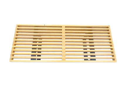 George Nelson - Herman Miller Style - Slat Bench: George Nelson - Herman Miller Style - Slat Bench. Unsigned. Small burn mark on one edge, light wear or in good condition. Measures 13-1/2" H x 47-1/4" L x 18-1/2" D.