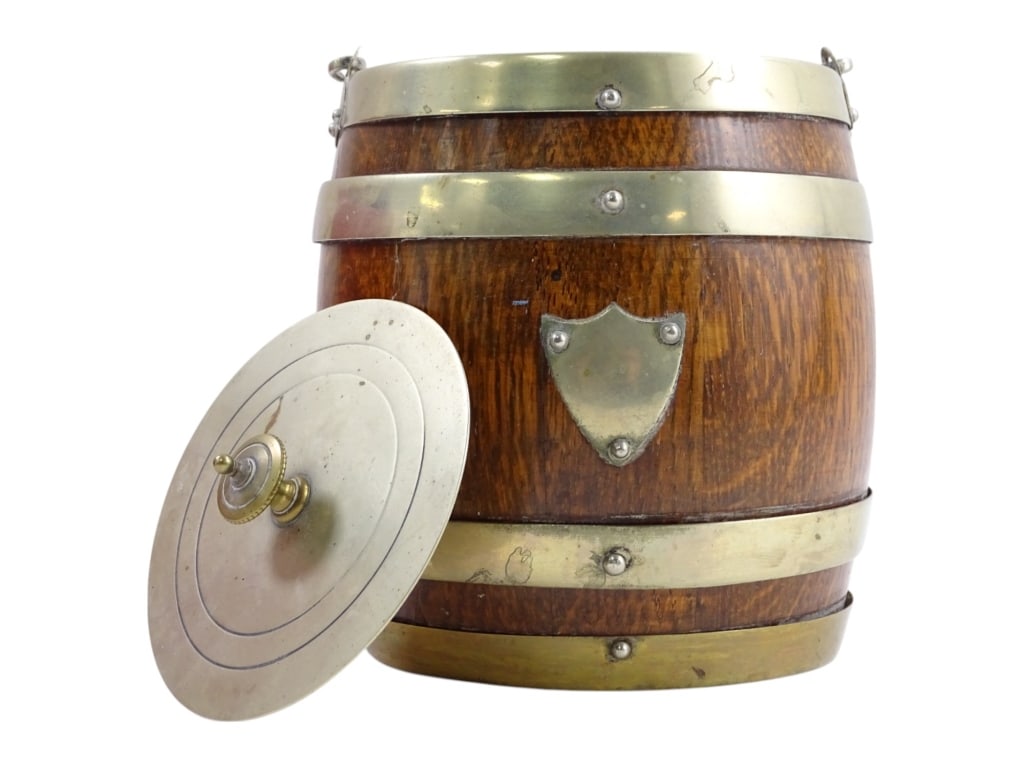 English Oak Biscuit Barrel (1 of 3)