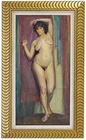Vintage Oil on Board "Nude", Mystery Artist