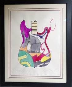 John "Crash" Matos Watercolor "Guitar 10"