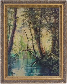 Signed Vintage Oil/Canvas "Forest Scene"