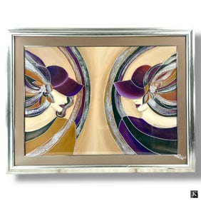 Large 1980's Mixed Media Decorative Wall Art