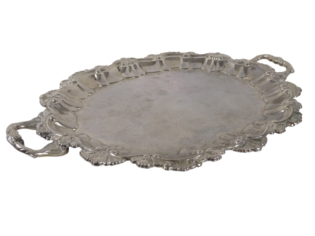 Antique Silver Plated Footed Tray (1 of 4)