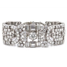 Art Deco Platinum 26.00 Ct. Diamond Bracelet