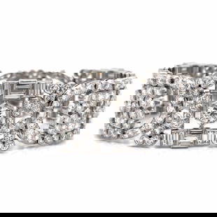 Art Deco Platinum 26.00 Ct. Diamond Bracelet: Item # 11761 Category Bracelets Art Deco Platinum 26.00 Ct. Diamond Bracelet Weighing 59.3 grams Set with 3 Diamonds weighing app. 3.40 Ct. F-G color, VVS-VS Clarity Along with 240 European-cut Diamon