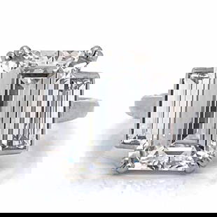 French Art Deco Platinum GIA Certified 4.13 Ct. Di: Item # 11775 Category Rings French Art Deco Platinum GIA Certified 4.13 Ct. Diamond Ring Weighing 6.3 grams Set with a GIA Certified 4.13 Ct. Emerald-cut Diamond E Color, VS2 Clarity 11.94 x 8.17 x 4.