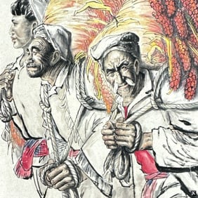 Chinese Hand Painted Figural Scroll