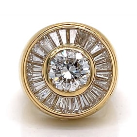 French 18K Yellow Gold GIA Certified 3.01 Ct.