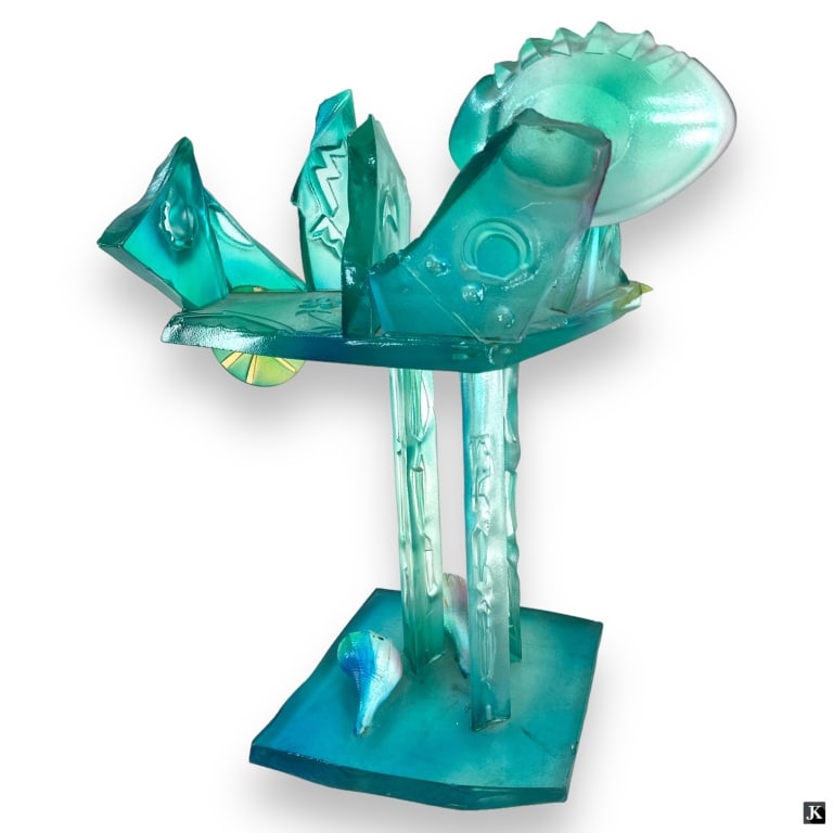 Susan Pelish (USA B1946) Modernist Glass Stand (1 of 4)