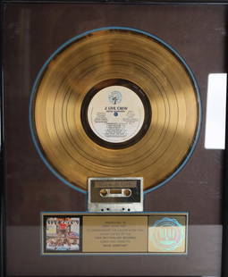 2 Live Crew “Move Somethin’?? Gold Record: 2 Live Crew "Move Something" gold record and cassette with RIAA placard presented Chris "Chinaman" Wong Won for selling more than 500,000 copies on Luke Skywalker Records. Mounted in a black lacquer w