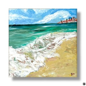 Original Contemporary Painted Ceramic Plaque