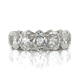 Platinum 11.00 Ct. Graduated Oval Diamond Eternity