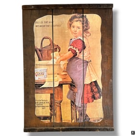 Vintage Style Color Advertising Print on Wood