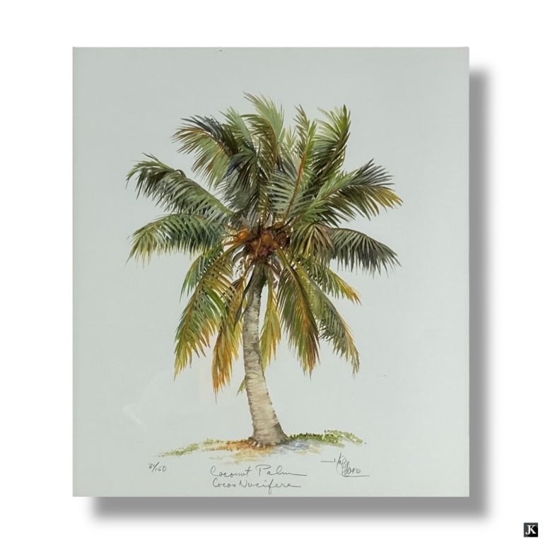 Decorative Color Lithograph "Coconut Palm" (1 of 4)