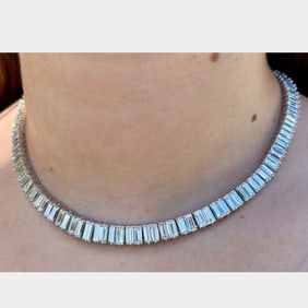 1960’s Platinum 50.00 Ct. Diamond Necklace