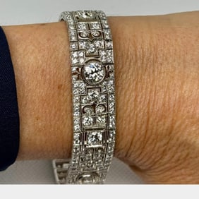 Art Deco Platinum 16.85 Ct. Diamond Bracelet