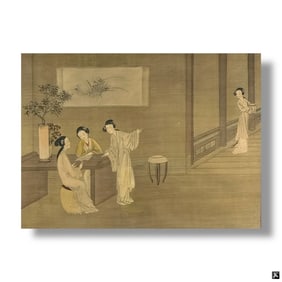 Japanese Color Print "Interior With Women"