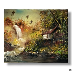 Modern Decorative Oil/Board "Rainforest Landscape"