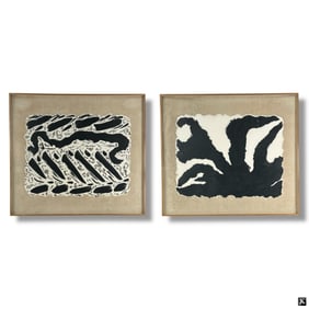 2 Modern Framed Abstract Watercolors