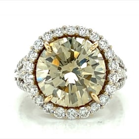 18K White and Yellow Gold GIA 6.39 Ct. Fancy Diamo
