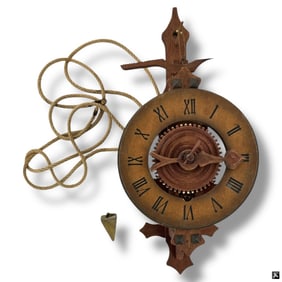 Vintage German Wood Gear Clock