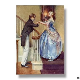 Decorative Vintage Color Print "Young Love"