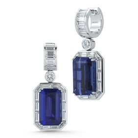 OCTAGON TANZANITE EARRING