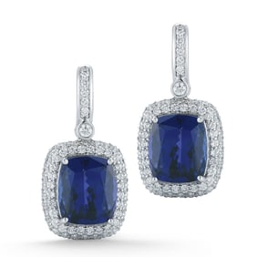 CUSHION TANZANITE EARRING
