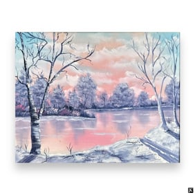 Signed Daneri Dusk Landscape Scene Oil On Canvas