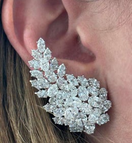 Hammerman Brothers 30 Carat Diamond Platinum Earri