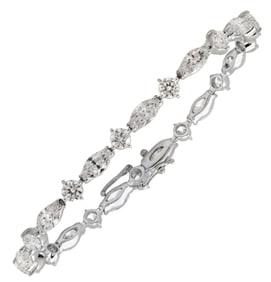 10.00Ct Diamond Bracelet In 18K White Gold With Ro