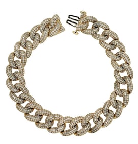 5.46ct Cuban Link Bracelet in 18K Yellow Gold - Lu