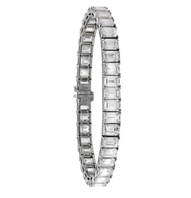 Elegant Platinum Diamond Bracelet with 34